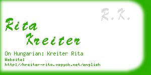 rita kreiter business card